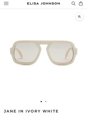 Elisa Johnson Jane Ivory White Sunglasses